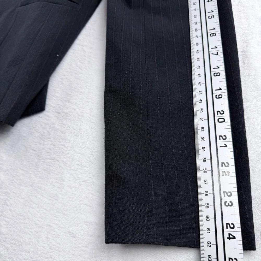 Rafaella Black Pinstripe Career Blazer Office Chic Single Button‎ Jacket Size 10